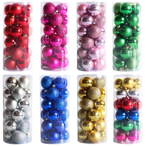 Christmas Ball Ornaments Electroplated Plastic Shiny Matte Glitter Baubles For Holiday Xmas Tree Decoration