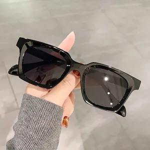 Classic black square frame sunglasses with matte finish for UV protection and daily wear