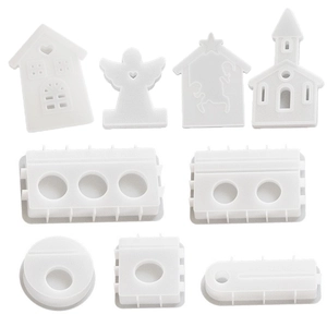 9-teiliges Silikonform-Set mit Engels- und Hausmotiven für Harz- und Gipsarbeiten