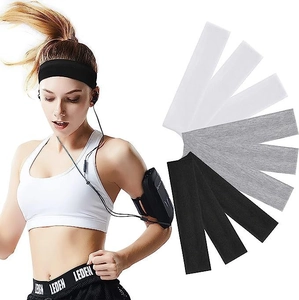 Elastic Sports Headband Sweat Absorbent Knit Fabric Solid Color For Yoga Running Fitness Training Unisex Soft Breathable