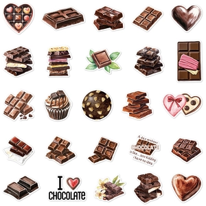 50pcs waterproof chocolate doodle stickers for stationery and luggage decoration