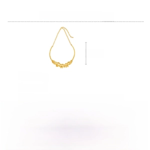 Detailed size parameters of gold alloy leaf chain necklace with 39.5g weight and dimensions
