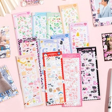 Close-up of pastel aesthetic English letter stickers for DIY planners and scrapbooking