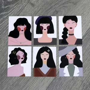 100Pcs Goddess Illustration Jewelry Display Cards 6x8cm Copperplate Paper Earring Necklace Hang Tags Packaging