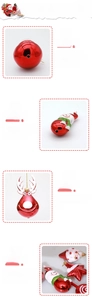 Detail of premium plastic Christmas ornaments featuring snowman and reindeer designs