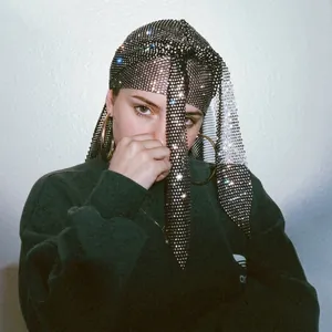 Luxury rhinestone durag cap for women with silver glitter crystals and long tail wrap