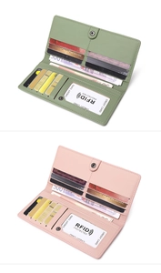 Détail de l'intérieur du portefeuille RFID avec emplacements cartes et compartiments à billets