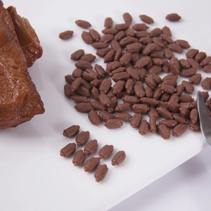 Realistic mini resin braised pork food miniature set with textured brown grain accessories
