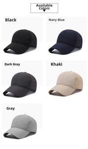 Detail of laser-cut ventilation holes on quick-dry breathable sport baseball caps