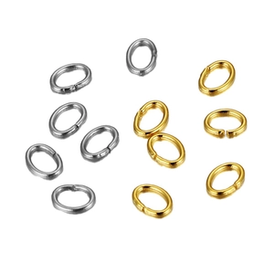 Oval 18k gold plated stainless steel jump rings for DIY jewelry making accessories