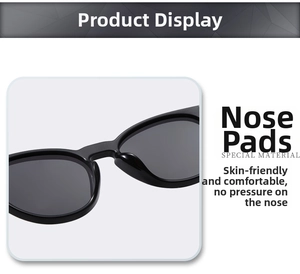 Detail of integrated nose pads on lightweight polarized sunglasses for comfortable fit