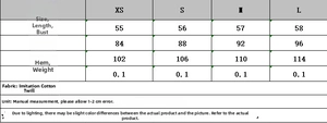 Size chart for halter neck top and pleated pants set with measurements in centimeters