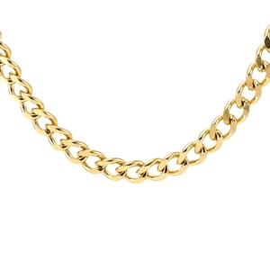 Clásico collar de cadena cubana en acero inoxidable bañado en oro de 18 quilates