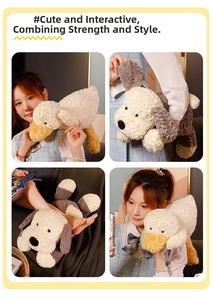 Detailed view of plush animal dolls featuring soft textured fabric and huggable design