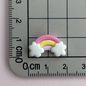 Mini resin rainbow cloud charm measuring 2.3cm for DIY crafts and phone case decor