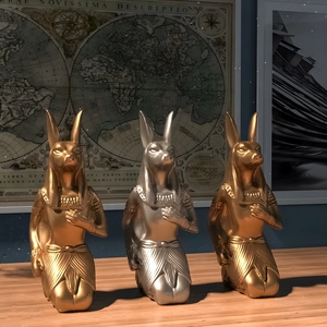 Golden and silver Anubis statues for DIY epoxy resin molds and table ornaments
