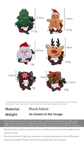 Spécifications de taille détaillées pour élastiques de Noël en peluche avec dimensions