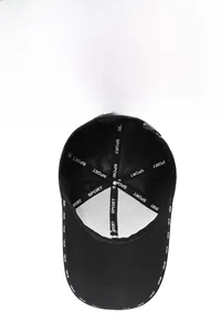 Detail view of the breathable mesh lining and SPORT branded inner tape of the baseball cap