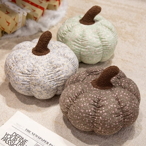 Floral Pumpkin Plush Pillow Cushion Cotton Fabric Decorative Throw Pillows For Sofa Home Decor Pastoral Style