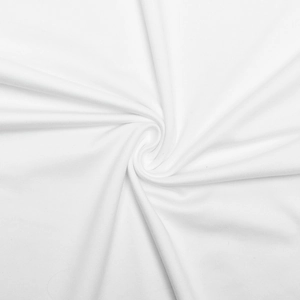 Vue détaillée de la texture du tissu blanc pour robe avec spirales de soie douces