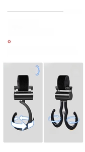 Close-up of rotatable baby stroller hooks with 360 degree rotation and nylon straps