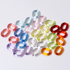 Colorful oval acrylic chain links for DIY jewelry making and handbag strap accessories