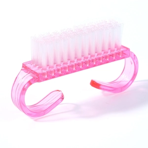 Rosa ergonomische Nagelhautbürste mit weißen Nylonborsten zur Staubreinigung im Shop