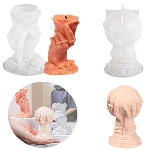 Skeleton Ghost Hand Silicone Mold For Halloween Candle Soap DIY Making Gothic Rose Flower Heart Home Decor Craft