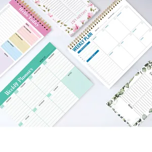 A4/A5 spiral bound multi-functional weekly planner notebooks with colorful covers
