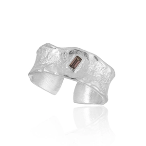 S925 Sterlingsilber Textur Offener Ring Für Damen Minimalistisch Verstellbarer Quadratischer Strass Eingelegter Luxus Fingerring Schmuck Geschenk