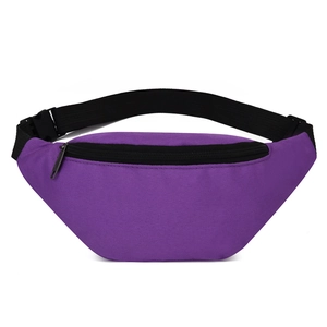 Waterproof purple oxford waist bag with adjustable strap and buckle for outdoor sports
