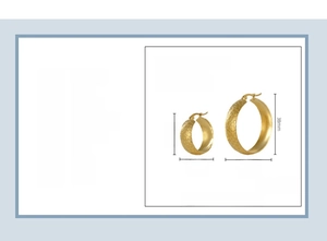 Detailed size chart for 18K gold plated stainless steel chunky hoop earrings
