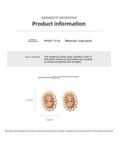 Spécifications de taille pour boucles d'oreilles portrait vintage avec perles