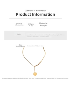 Dettaglio della collana a cuore placcata oro 18K con catena 39cm e estensione 6,5cm