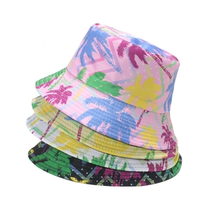 Tropical Print Bucket Hat Polyester Sun Protection Beach Outdoor Travel Summer Vacation Casual Vibrant Floral Style