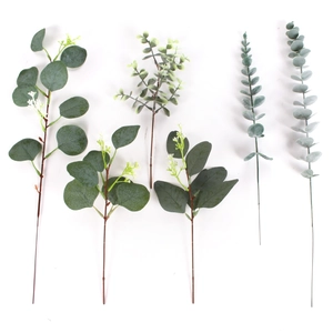 Artificial Eucalyptus Leaves Branches Faux Greenery Plastic Money Leaves For DIY Wedding Floral Arrangement Home Office Decor