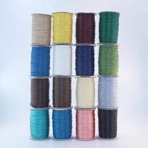 Vibrant 16-color set of Korean waxed cord spools for DIY jewelry making and crafts
