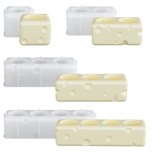 Detail of 1 to 4 hole cheese silicone molds for toothbrush holder and DIY crafts