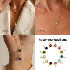 Set of 8mm colorful zircon pendants for DIY handmade necklaces with premium gold plated finish