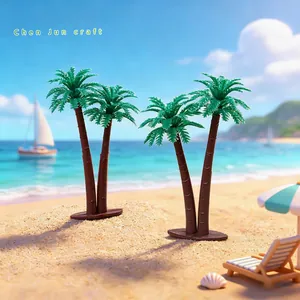 Miniatur künstliche Zwillingspalme für DIY Mikro-Landschaft Stranddekorationen