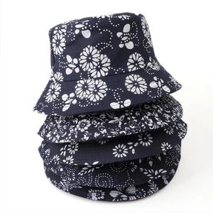 Reversible Bucket Hat Cotton Floral Print Double Sided Sun Protection Foldable Outdoor Summer Beach Sunhat For Women Men