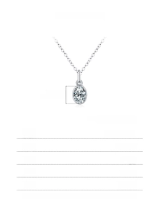 Détail du collier en argent 925 avec pendentif moissanite 1ct et guide des tailles