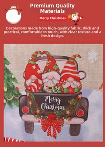 Detail showing high-quality woven fabric texture of Christmas gnome holiday table runner