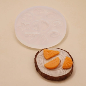 Runde Silikonform für DIY-Kuchendeko in Fruchtform und Harz-Bastelarbeiten