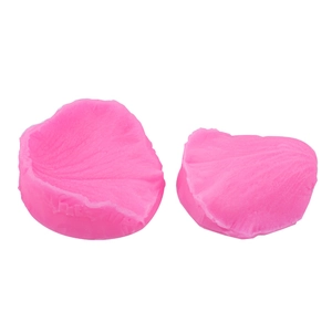 Double-sided rose petal silicone fondant molds for cake decorating on white background