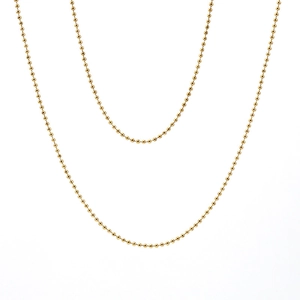 Double layered 18K gold stainless steel beaded necklace and choker chain for women