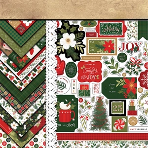 12-pack 6x6 vintage Christmas junk journal paper pads and die-cut scrapbooking supplies
