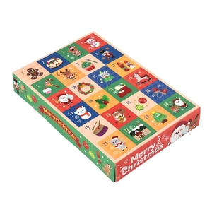 24-grid Christmas countdown advent calendar blind box with festive holiday patterns