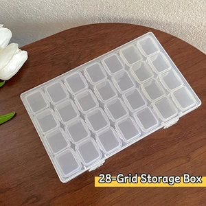Transparent 28 grids jewelry storage box for organizing small earrings and accessories