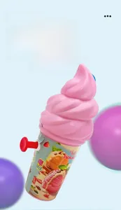 Pink ice cream cone water gun with manual firing lever and summer theme design